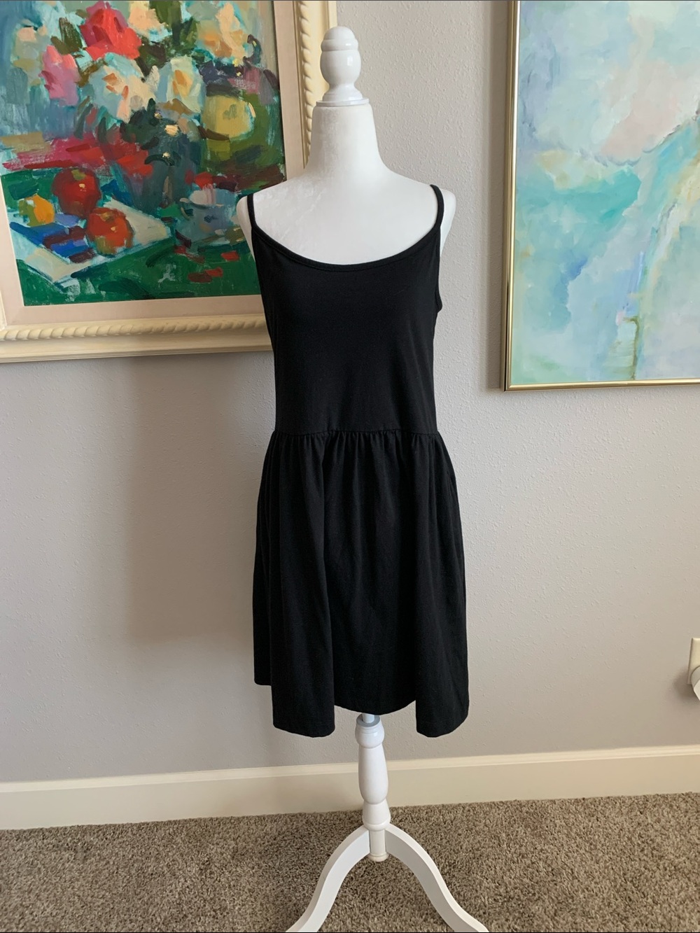 GAP Black Spaghetti Strap Mini Dress